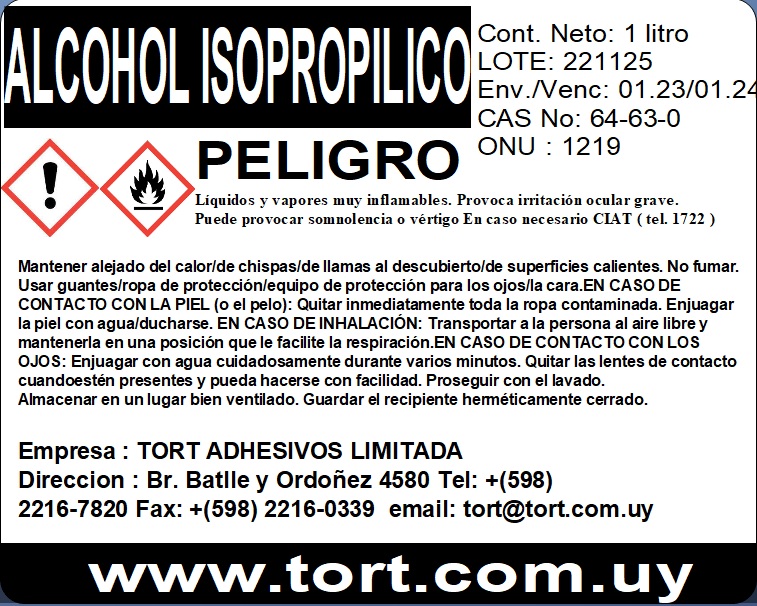 ALCOHOL ISOPROPILICO ITEM 27